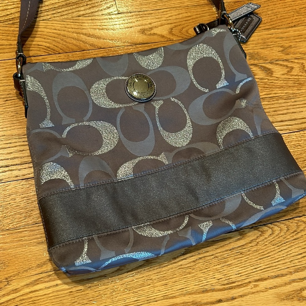Coach Gray/Silver Signature Bag